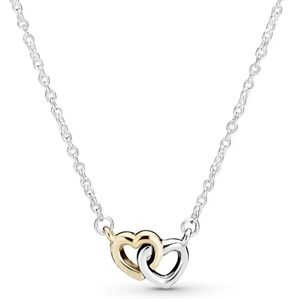 Auth.  Pandora 14k Gold & Sterling Silver United in Love Necklace 17.7" With Box